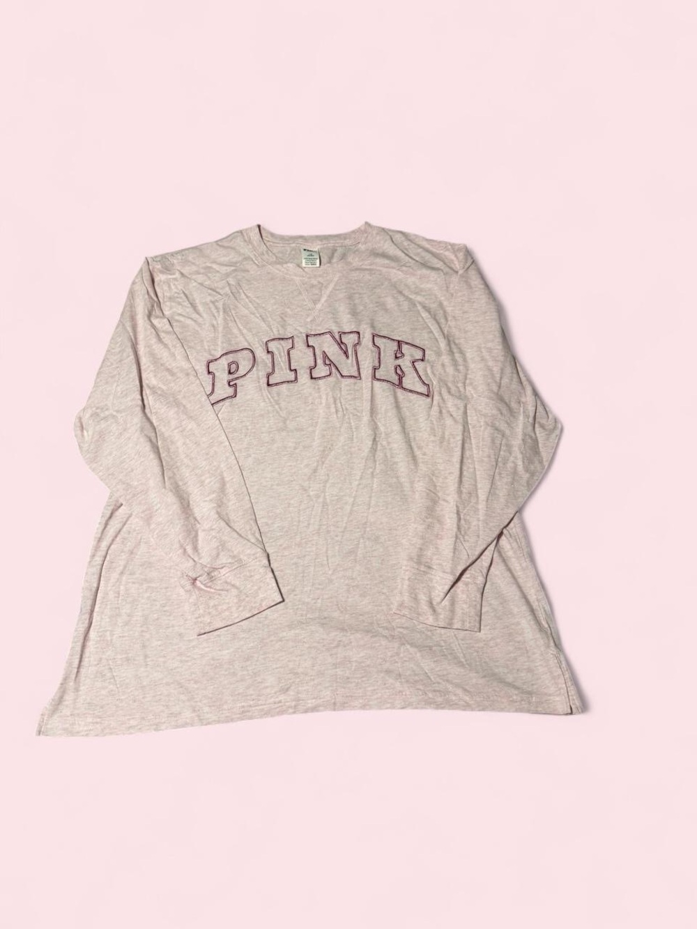 PINK Victoria's Secret Pale Pink Crewneck Longsleeve Tee